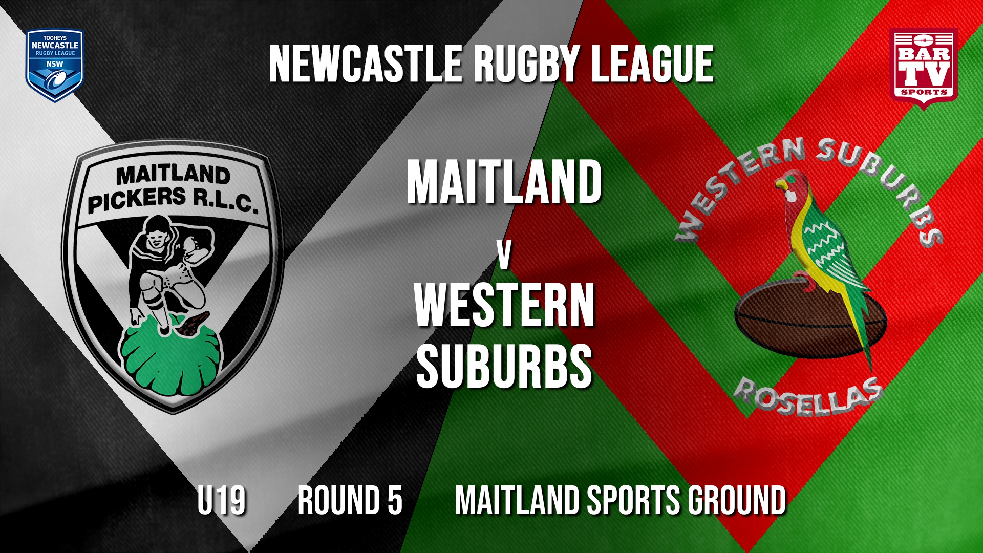 Newcastle Rugby League Round 5 - U19 - Maitland Pickers v Western Suburbs Rosellas Slate Image