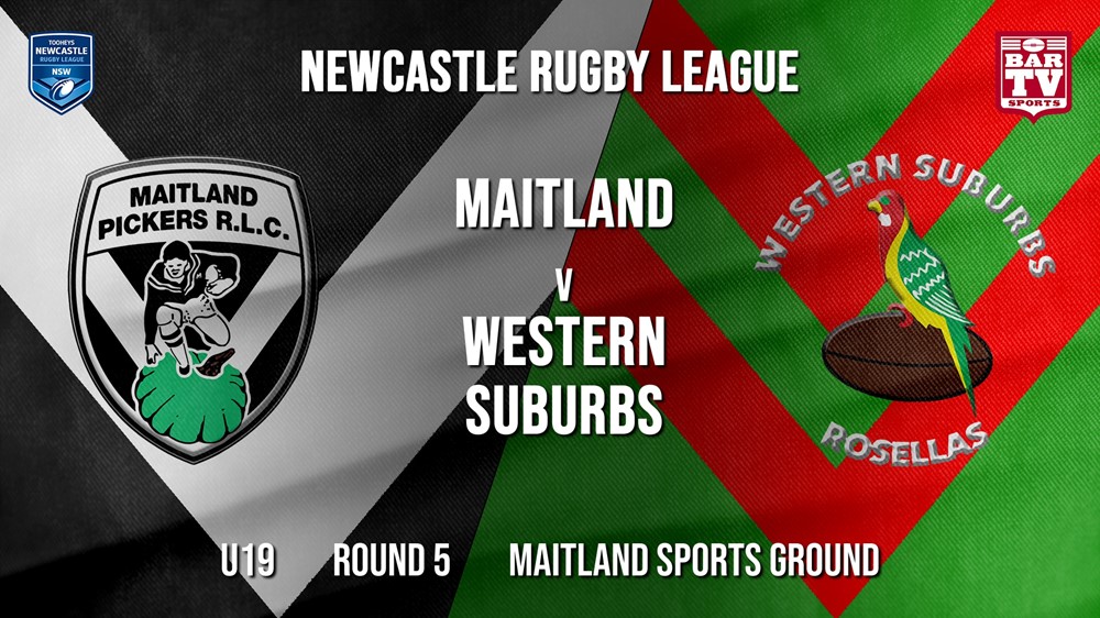 MINI GAME: Newcastle Rugby League Round 5 - U19 - Maitland Pickers v Western Suburbs Rosellas Slate Image