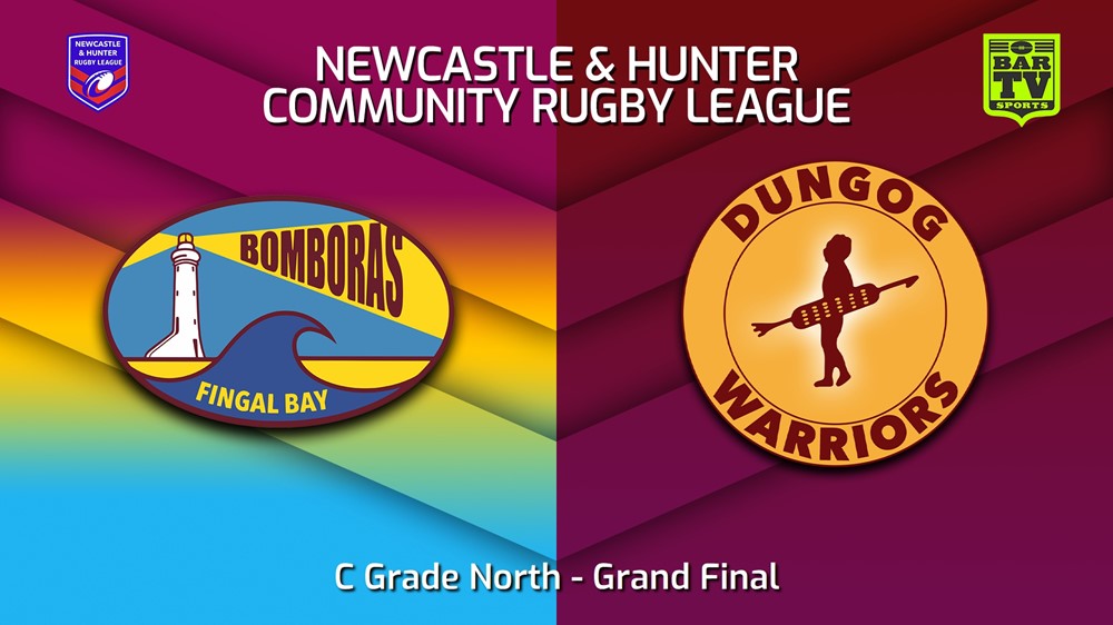 230909-NHRL Grand Final - C Grade North - Fingal Bay Bomboras v Dungog Warriors Minigame Slate Image