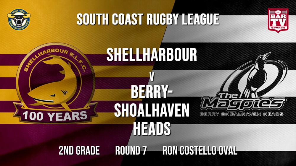 Group 7 RL Round 7 - 2nd Grade - Shellharbour Sharks v Berry-Shoalhaven Heads Slate Image