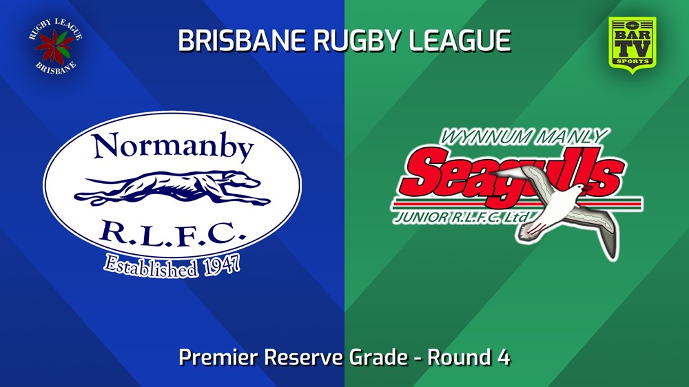 240427-video-BRL Round 4 - Premier Reserve Grade - Normanby Hounds v Wynnum Manly Seagulls Juniors Minigame Slate Image