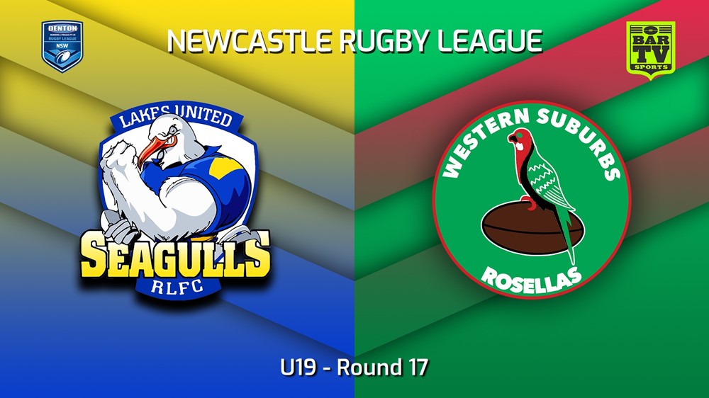 230730-Newcastle RL Round 17 - U19 - Lakes United Seagulls v Western Suburbs Rosellas Minigame Slate Image
