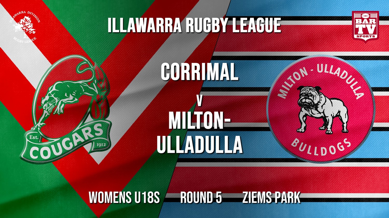 IRL Round 5 - Womens U18s - Corrimal Cougars RLFC v Milton-Ulladulla Bulldogs Minigame Slate Image