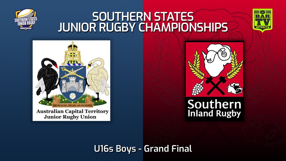 230714-Southern States Junior Rugby Championships Grand Final - U16s Boys - ACTJRU v Southern Inland Minigame Slate Image