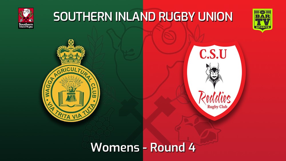 MINI GAME: Southern Inland Rugby Union Round 4 - Womens - Wagga Agricultural College v CSU Reddies Slate Image