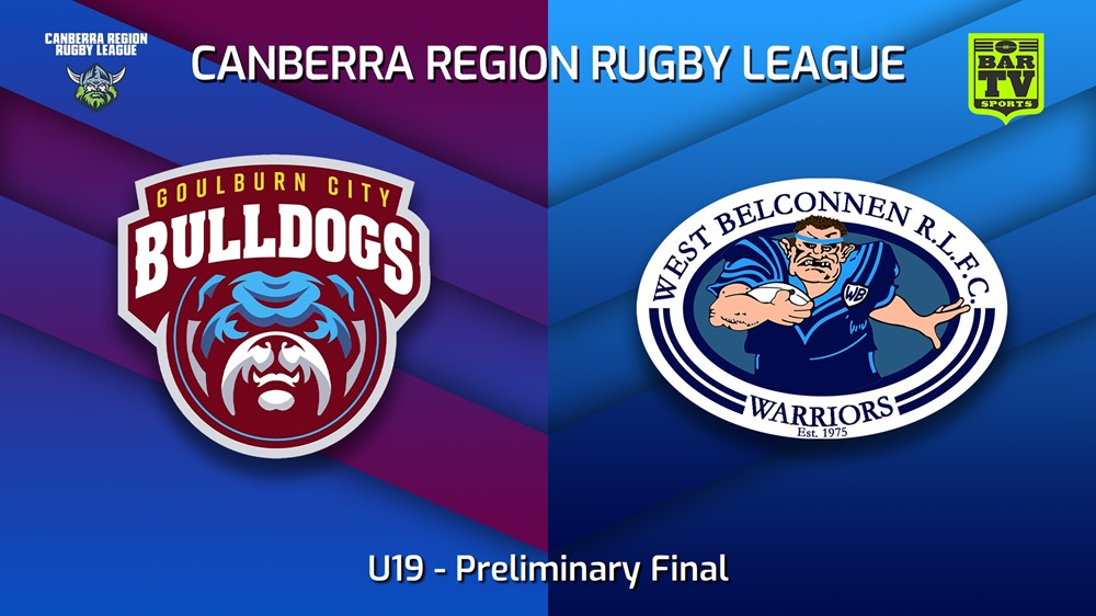 230910-Canberra Preliminary Final - U19 - Goulburn City Bulldogs v West Belconnen Warriors Slate Image