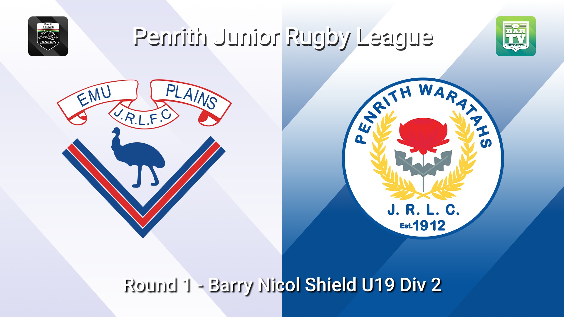 260328-video-Penrith & District Junior Rugby League Round 1 - Barry Nicol Shield U19 Div 2 - Emu Plains v Penrith Waratahs Slate Image