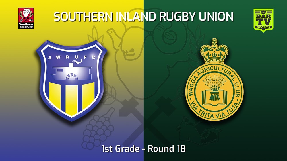 MINI GAME: Southern Inland Rugby Union Round 18 - 1st Grade - Albury Steamers v Wagga Agricultural College Slate Image