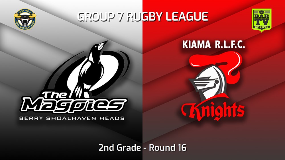 230805-South Coast Round 16 - 2nd Grade - Berry-Shoalhaven Heads Magpies v Kiama Knights Slate Image