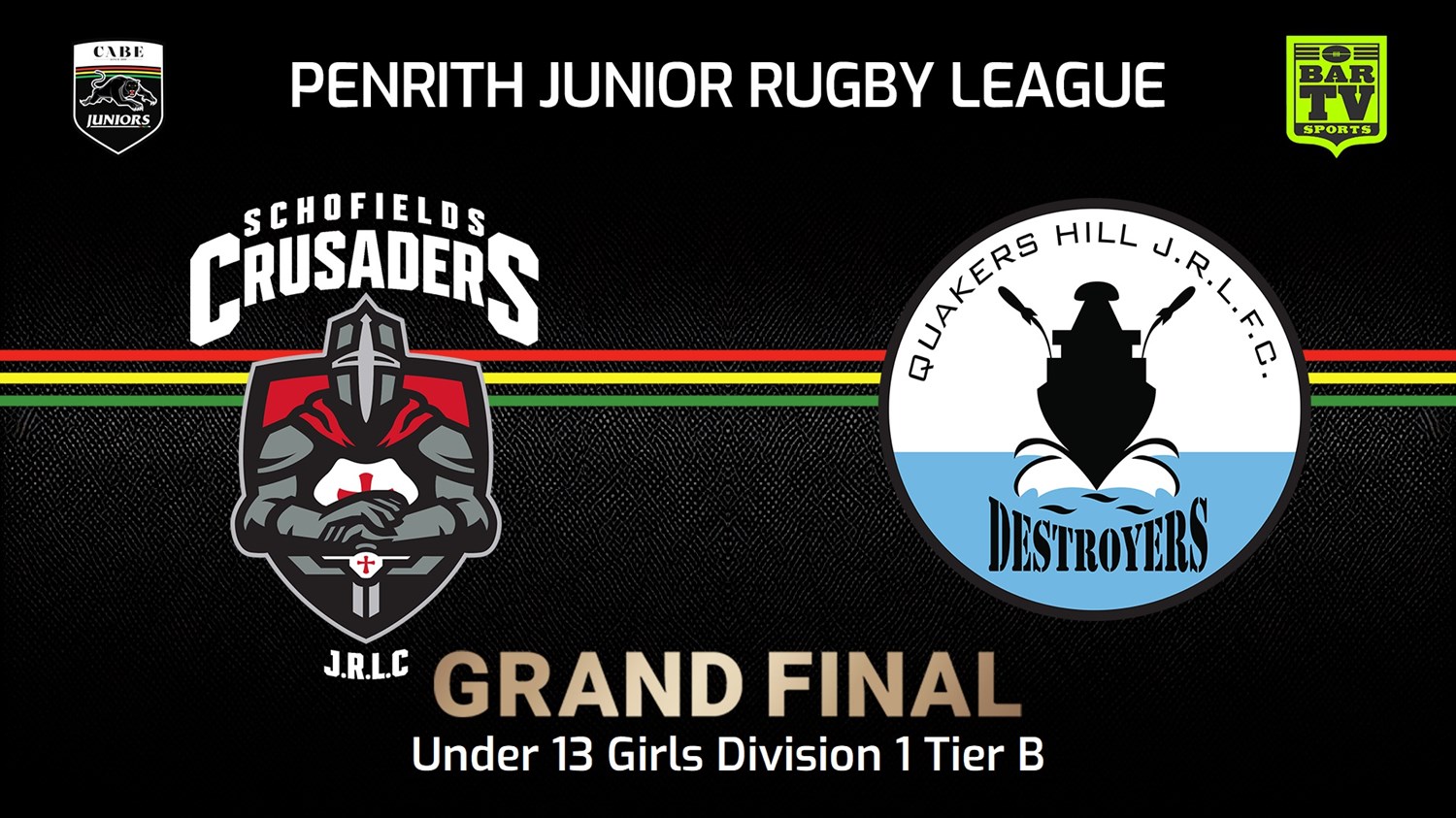 240907-video-Penrith & District Junior Rugby League Grand Final - Under 13 Girls Division 1B - Schofields Crusaders v Quakers Hill Destroyers Slate Image