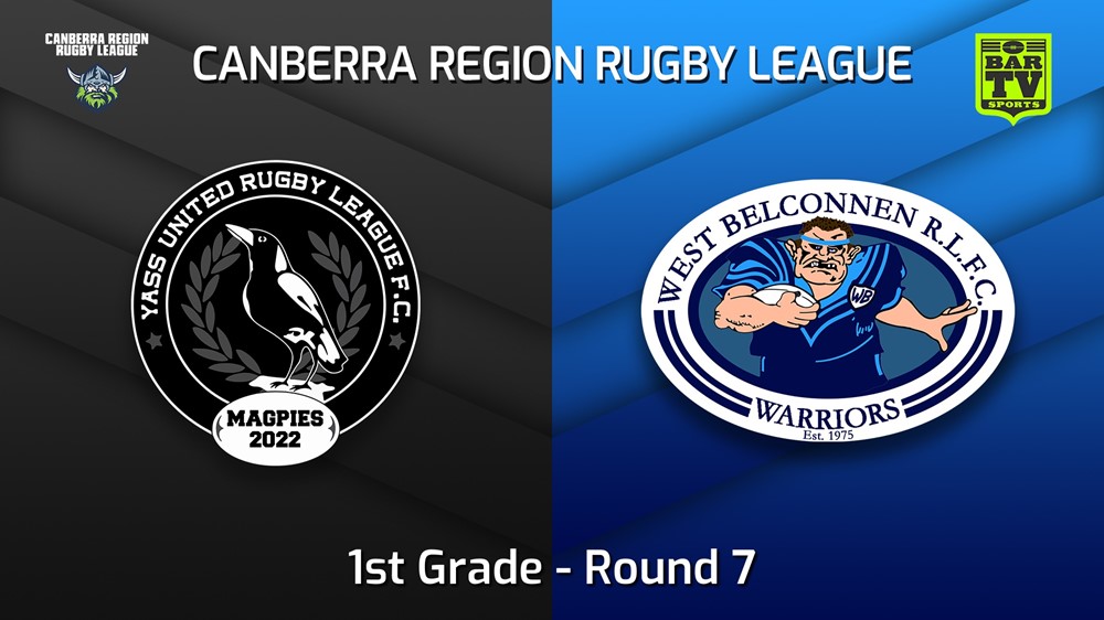 220528-Canberra Round 7 - 1st Grade - Yass Magpies v West Belconnen Warriors Slate Image