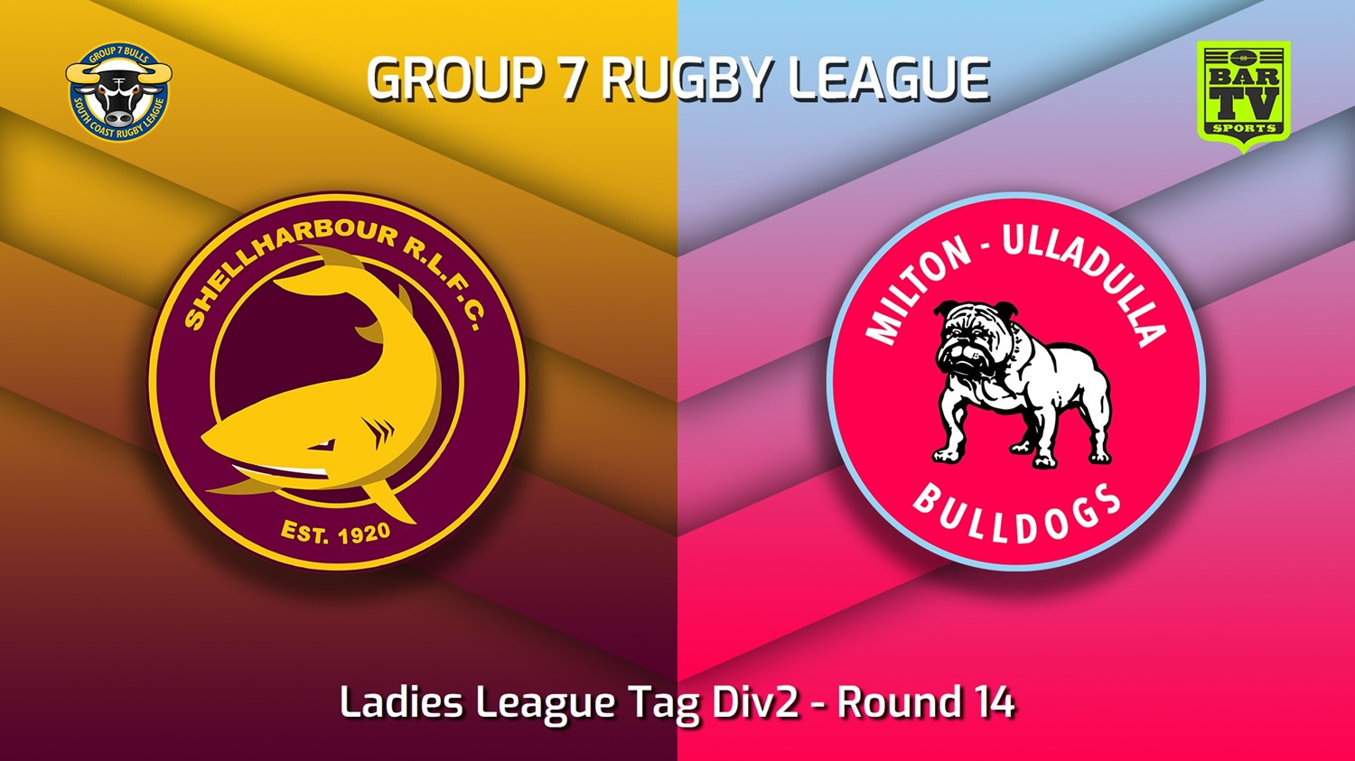 220724-South Coast Round 14 - Ladies League Tag Div2 - Shellharbour Sharks v Milton-Ulladulla Bulldogs Slate Image