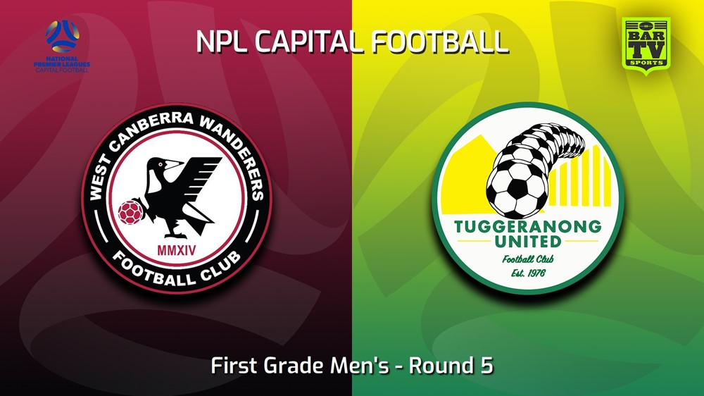 230506-Capital NPL Round 5 - West Canberra Wanderers v Tuggeranong United Slate Image