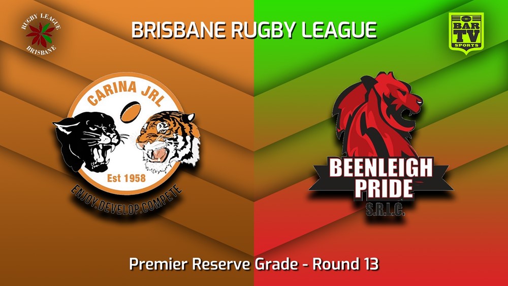 230701-BRL Round 13 - Premier Reserve Grade - Carina Juniors v Beenleigh Pride Slate Image