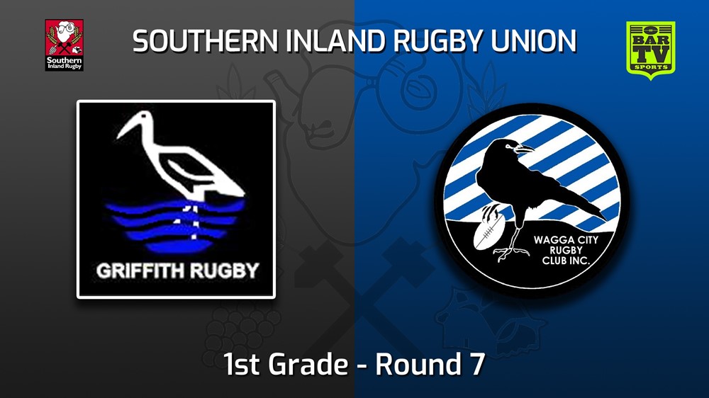 MINI GAME: Southern Inland Rugby Union Round 7 - 1st Grade - Griffith v Wagga City Slate Image