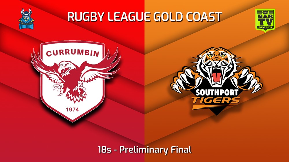 230903-Gold Coast Preliminary Final - 18s - Currumbin Eagles v Southport Tigers Slate Image