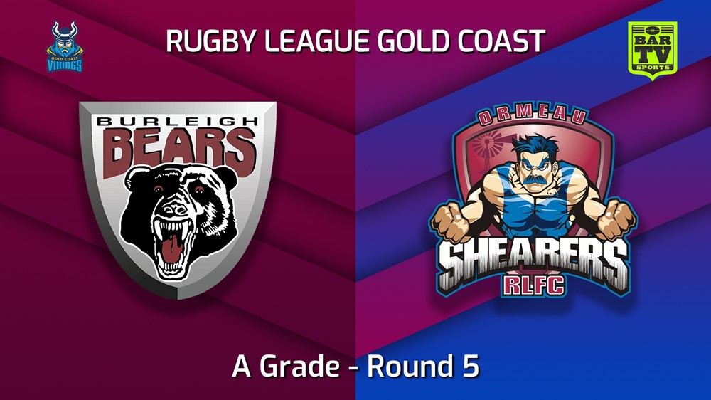 220508-Gold Coast Round 5 - A Grade - Burleigh Bears v Ormeau Shearers Slate Image