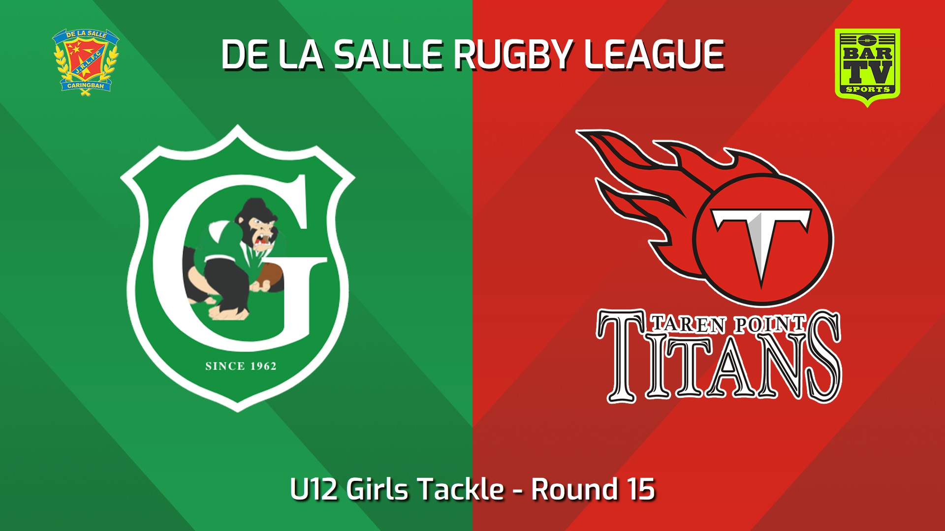 240810-video-De La Salle Round 15 - U12 Girls Tackle - Gymea Gorillas v Taren Point Titans Slate Image