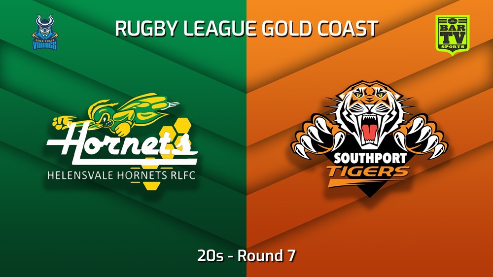 230611-Gold Coast Round 7 - 20s - Helensvale Hornets v Southport Tigers Slate Image
