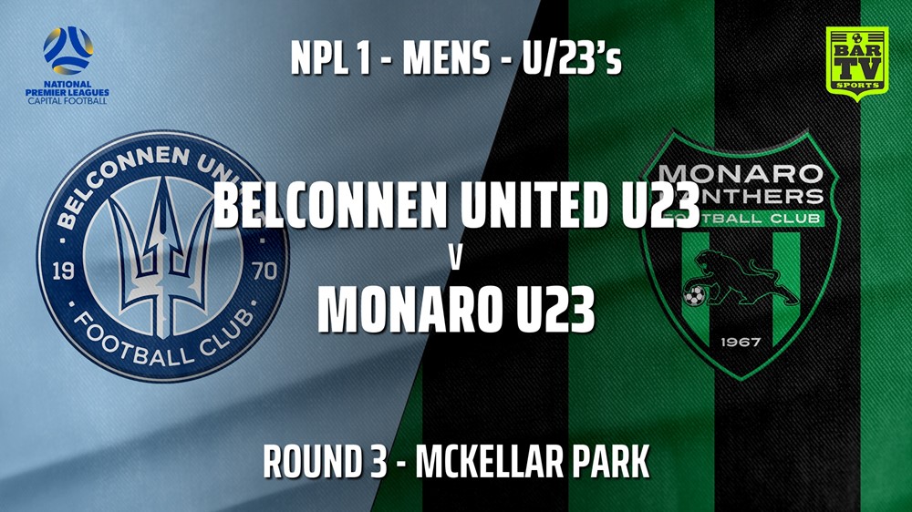 210422-NPL1 U23 Capital Round 3 - Belconnen United U23 v Monaro Panthers U23 Minigame Slate Image