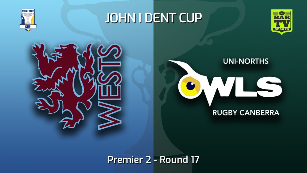 220820-John I Dent (ACT) Round 17 - Premier 2 - Wests Lions v UNI-Norths Slate Image