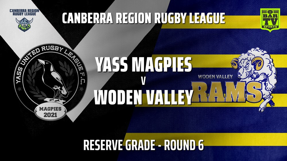 210522-CRRL Round 6 - Reserve Grade - Yass Magpies v Woden Valley Rams Slate Image