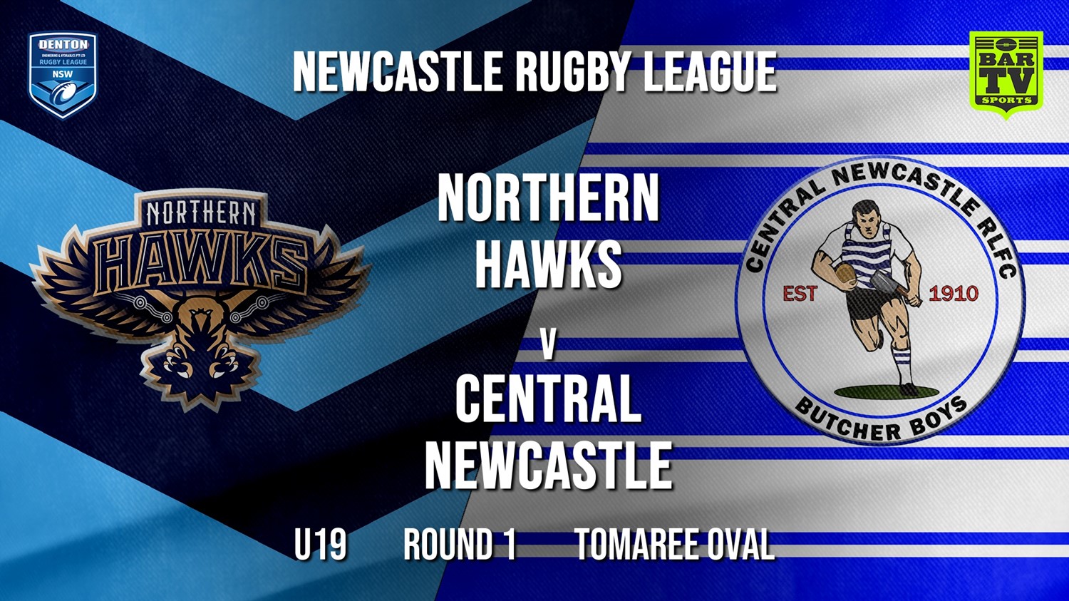 Newcastle Rugby League Round 1 - U19 - Northern Hawks v Central Newcastle Slate Image