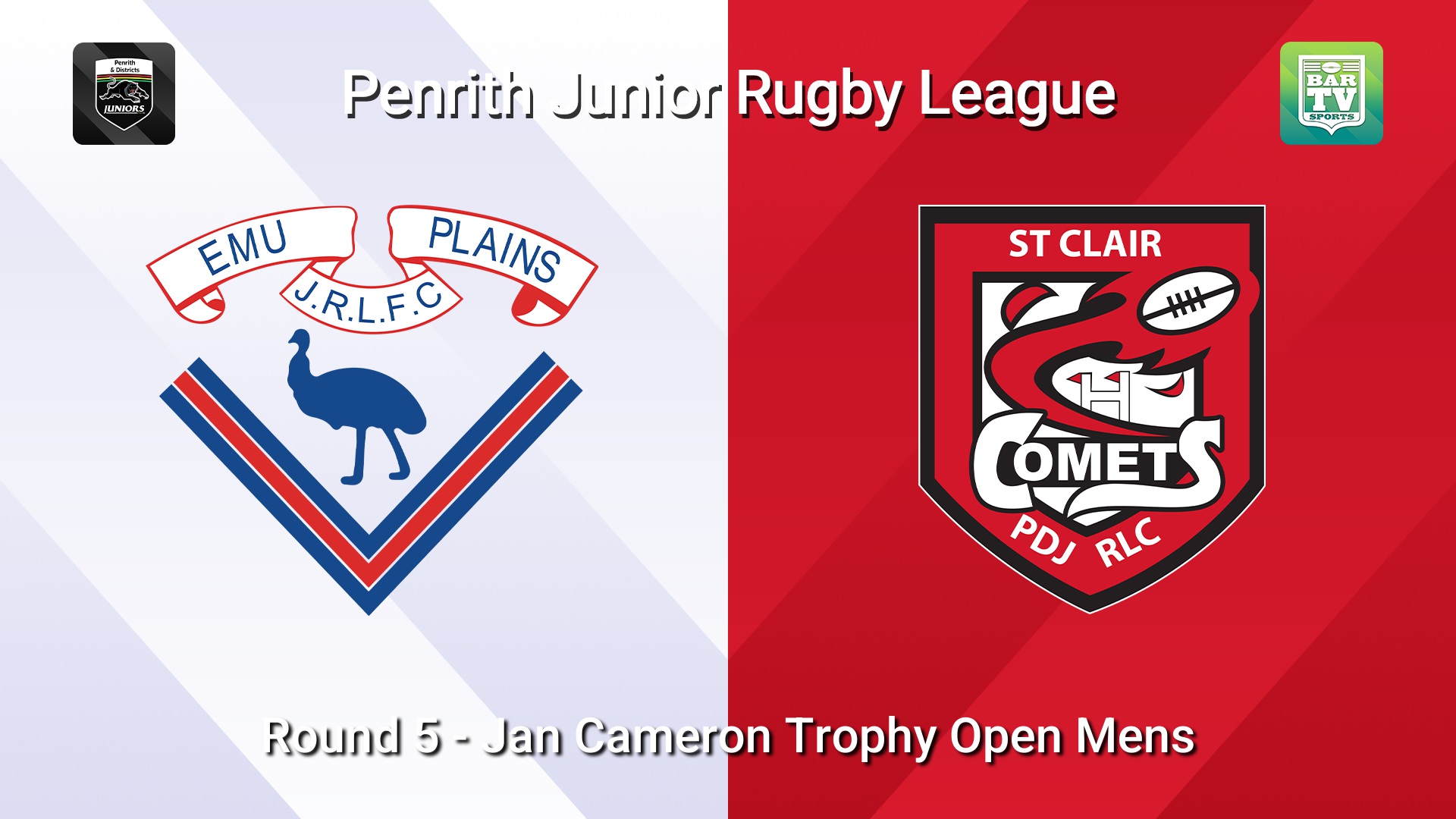 260509-video-Penrith & District Junior Rugby League Round 5 - Jan Cameron Trophy Open Mens - Emu Plains v St Clair Slate Image