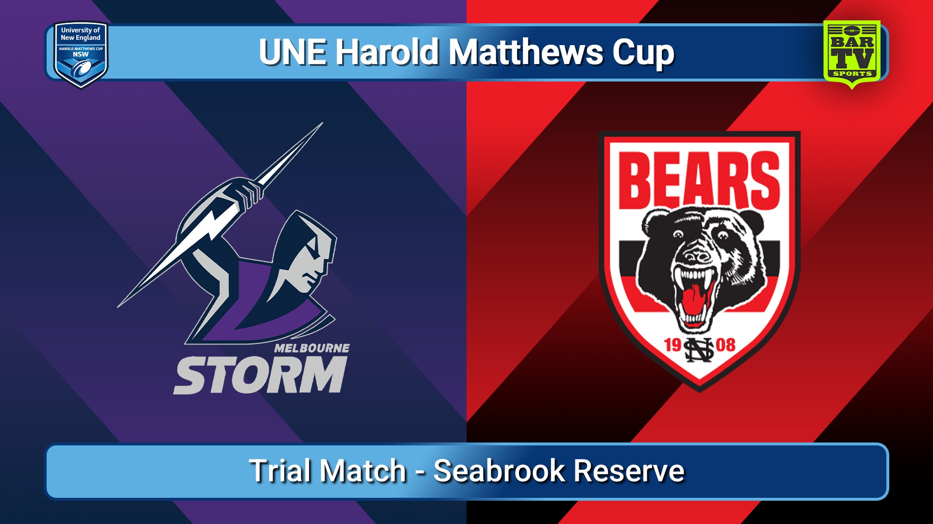 260117-video-UNE Harold Matthews Cup Trial Match - Melbourne Storm v North Sydney Bears Slate Image