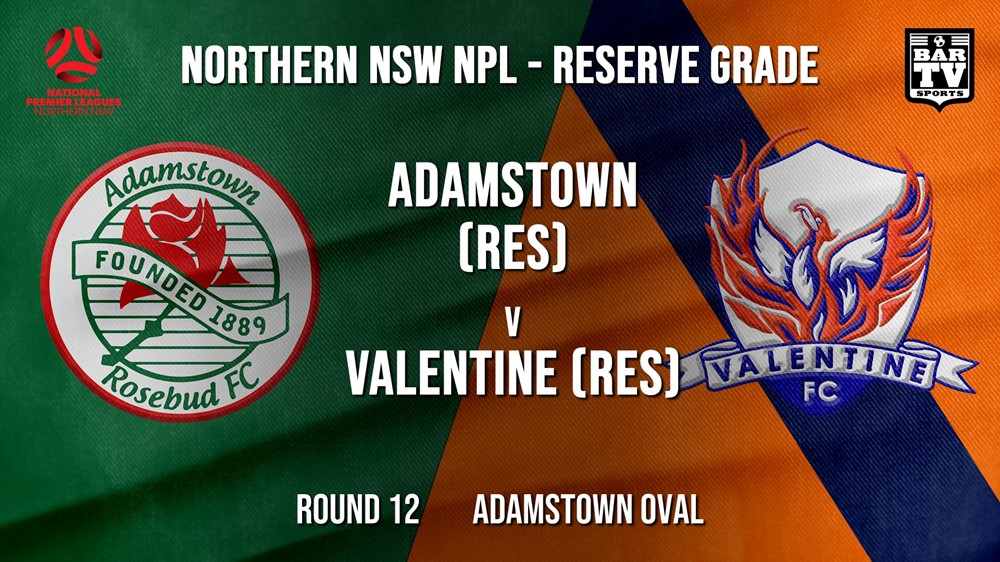 NPL NNSW RES Round 12 - Adamstown Rosebud FC (Res) v Valentine Phoenix FC (Res) Slate Image