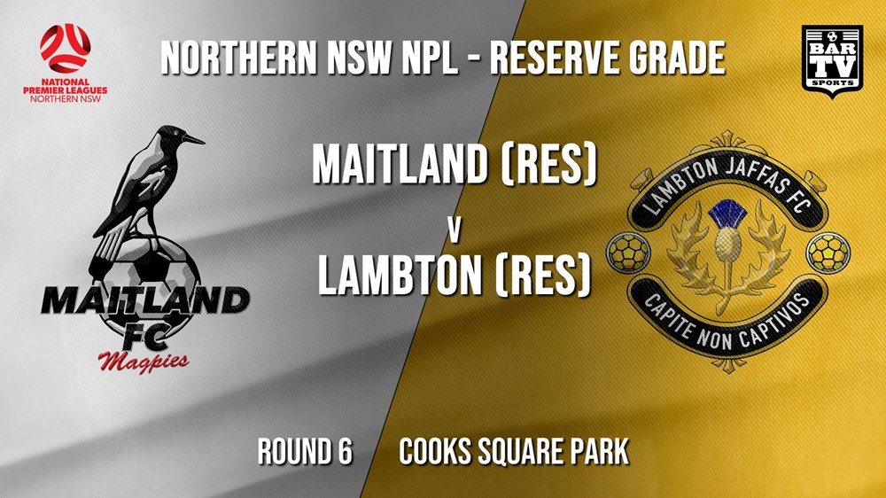 NPL NNSW RES Round 6 - Maitland FC (Res) v Lambton Jaffas FC (Res) Slate Image