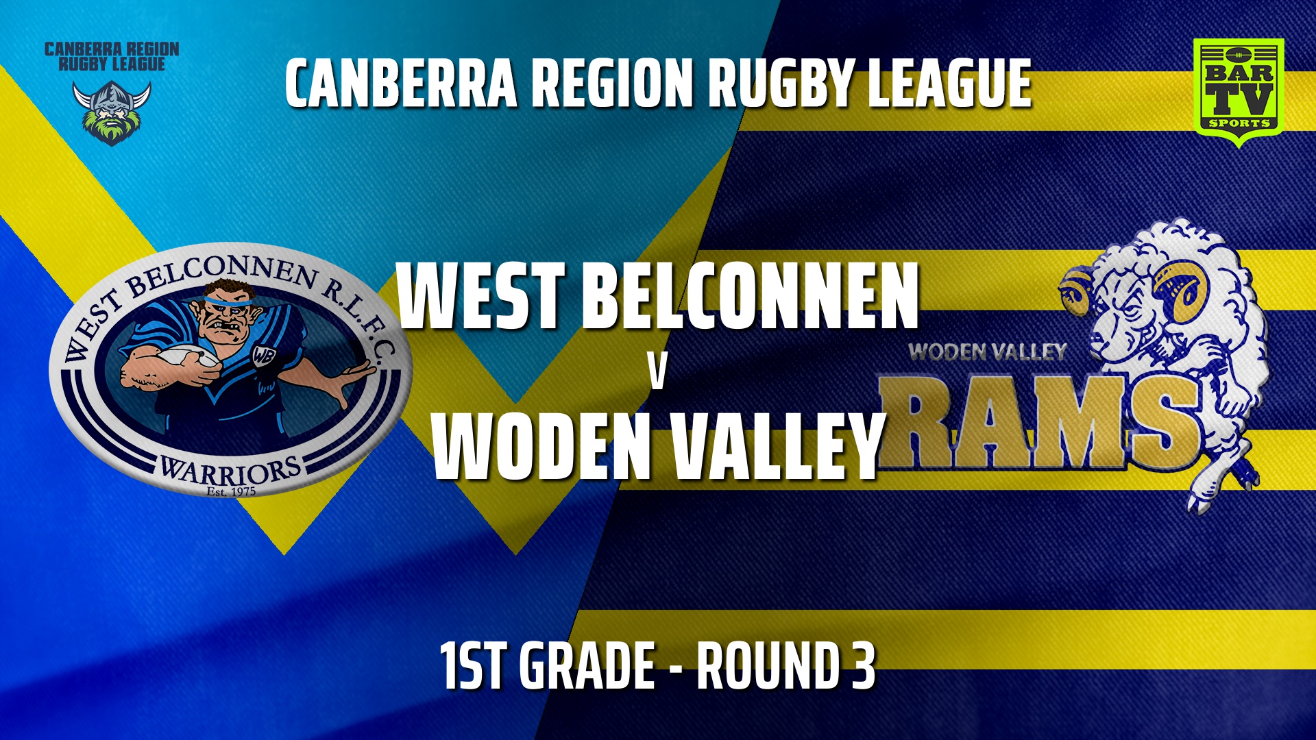 210501-CRRL Round 3 - 1st Grade - West Belconnen Warriors v Woden Valley Rams Slate Image