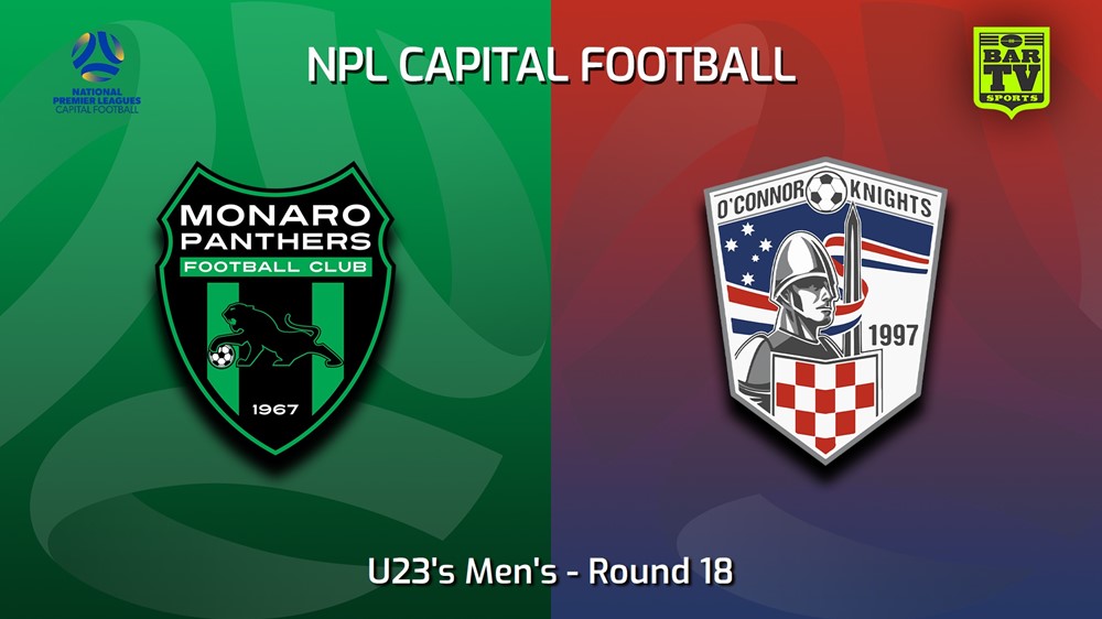 230812-Capital NPL U23 Round 18 - Monaro Panthers U23 v O'Connor Knights SC U23 Minigame Slate Image
