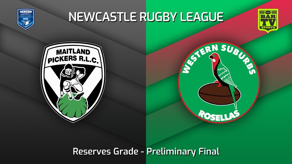 220903-Newcastle Preliminary Final - Reserves Grade - Maitland Pickers v Western Suburbs Rosellas Slate Image