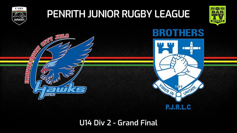 230819-Penrith & District Junior Rugby League Grand Final - U14 Div 2 - Hawkesbury City v Brothers Slate Image