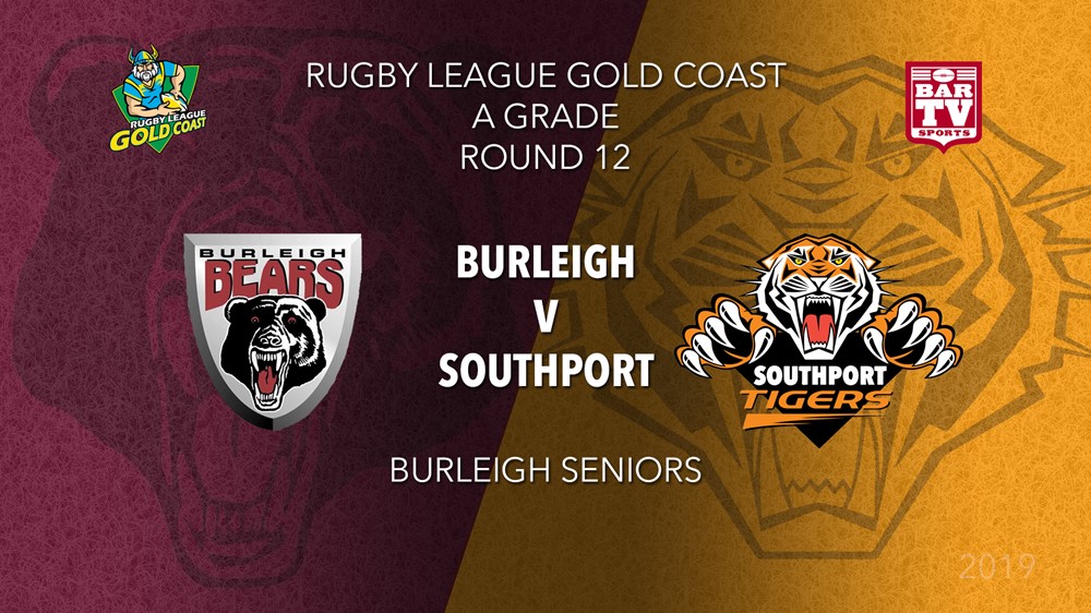 RLGC Round 12 - A Grade - Burleigh Bears v Southport Tigers Slate Image