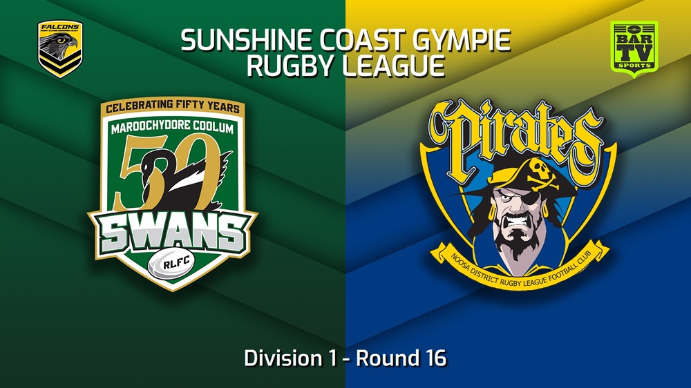 MINI GAME: Sunshine Coast RL Round 16 - Division 1 - Maroochydore Swans v Noosa Pirates Slate Image