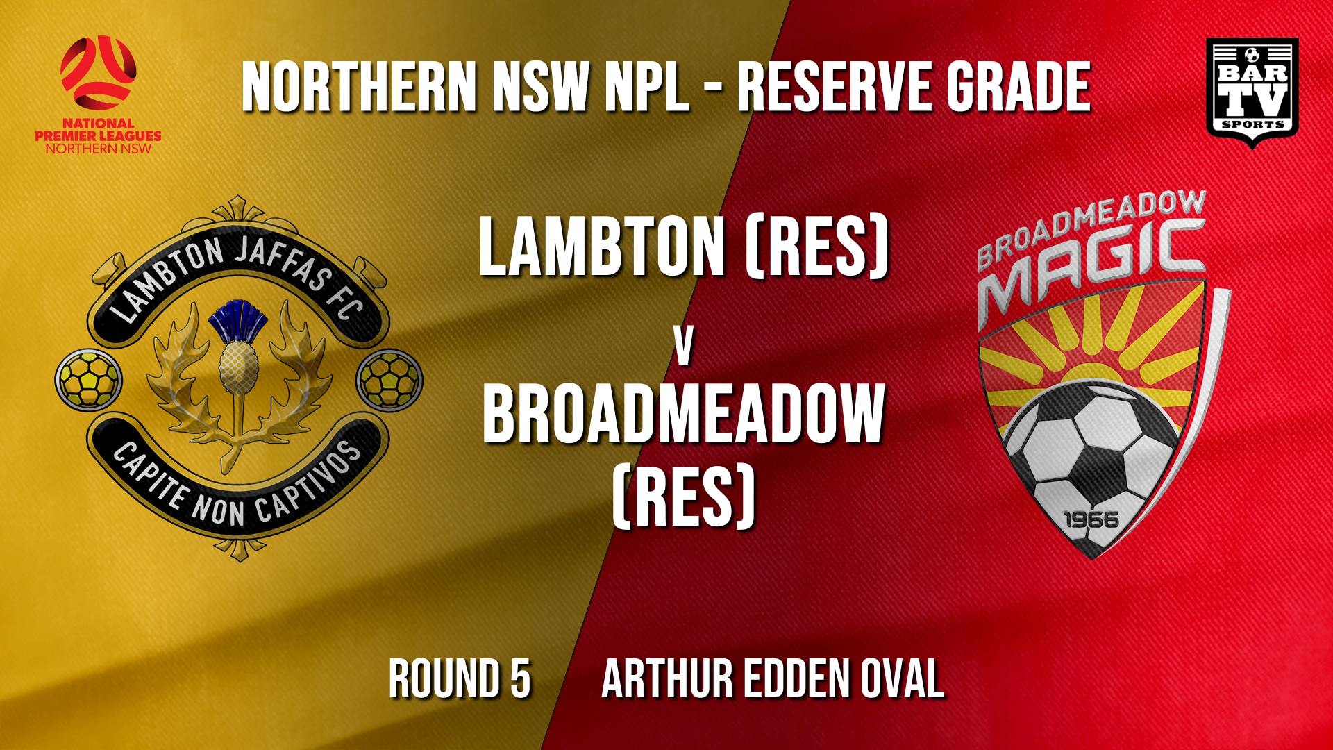 NPL NNSW RES Round 5 - Lambton Jaffas FC (Res) v Broadmeadow Magic (Res) Slate Image
