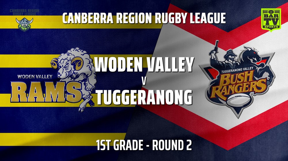 CRRL Round 2 - 1st Grade - Woden Valley Rams v Tuggeranong Bushrangers Slate Image