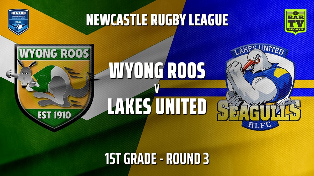 Newcastle Rugby League Round 3 - 1st Grade - Wyong Roos v Lakes United Slate Image