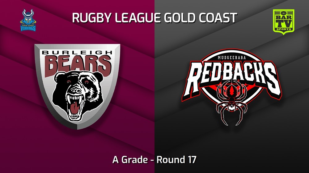 220821-Gold Coast Round 17 - A Grade - Burleigh Bears v Mudgeeraba Redbacks Slate Image