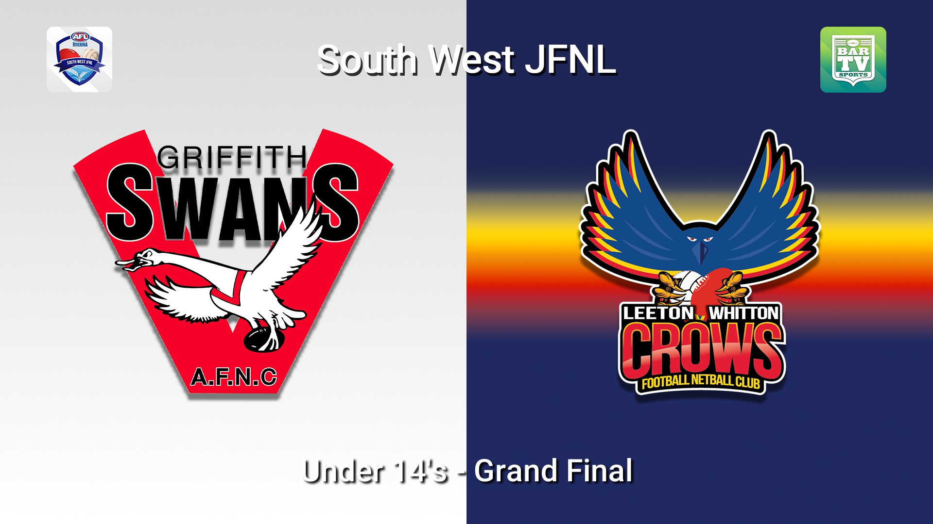 260822-video-South West Junior Football League Grand Final - Under 14's - Griffith Swans v Leeton Whitton Crows Slate Image