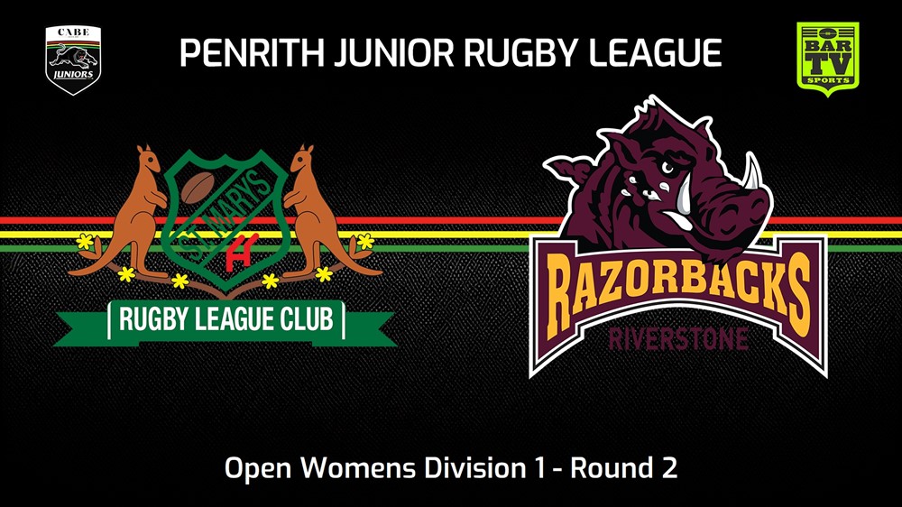 240414-Penrith & District Junior Rugby League Round 2 - Open Womens Division 1 - St Marys v Riverstone Razorbacks Slate Image