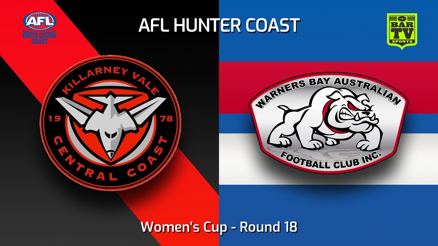 230819-AFL Hunter Central Coast Round 18 - Women's Cup - Killarney Vale Bombers v Warners Bay Bulldogs Minigame Slate Image