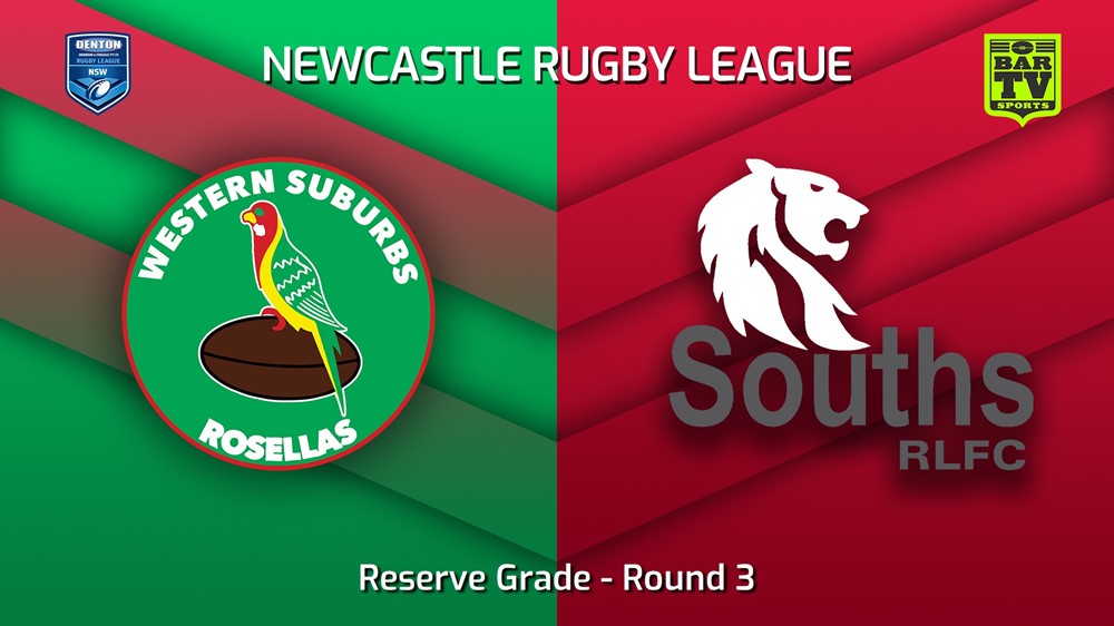 230504-Newcastle RL Round 3 - Reserve Grade - Western Suburbs Rosellas v South Newcastle Lions Slate Image