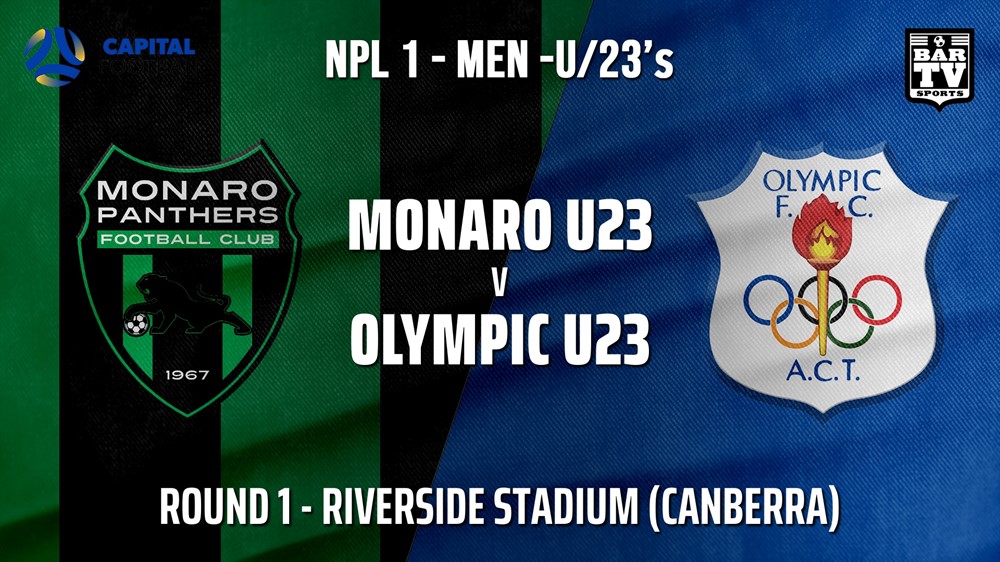 NPL1 Men - U23 - Capital Football  Round 1 - Monaro Panthers U23 v Canberra Olympic U23 Slate Image