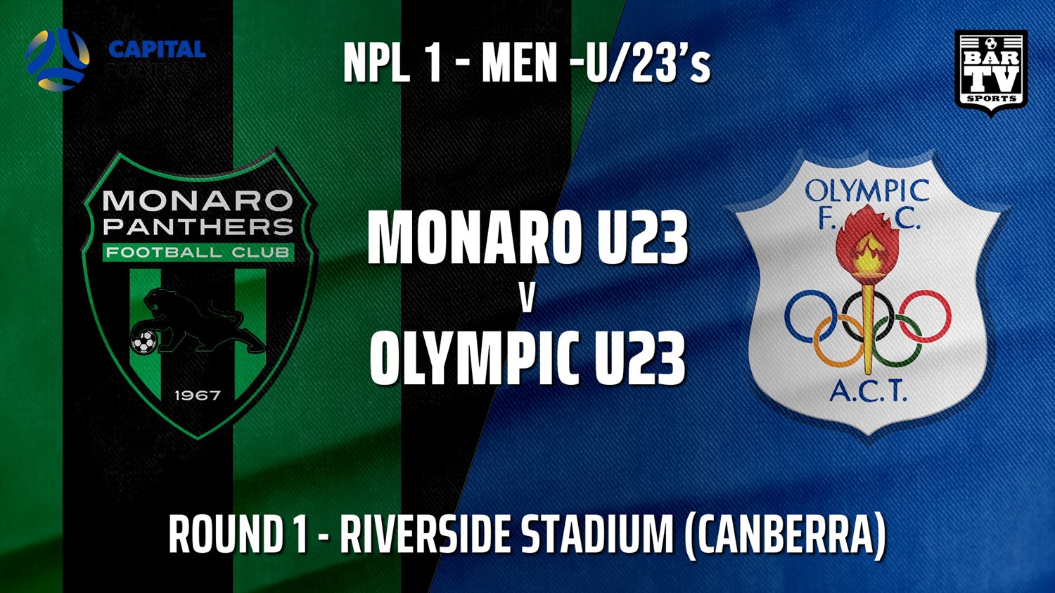 NPL1 Men - U23 - Capital Football  Round 1 - Monaro Panthers U23 v Canberra Olympic U23 Minigame Slate Image