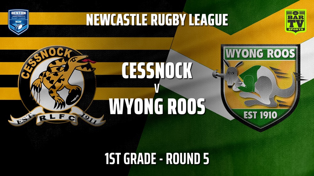 210422-Newcastle Rugby League Round 5 - 1st Grade - Cessnock Goannas v Wyong Roos Slate Image
