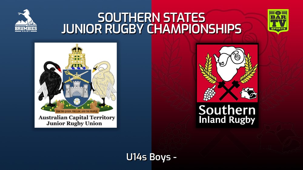 230711-Southern States Junior Rugby Championships U14s Boys - ACTJRU v Southern Inland Minigame Slate Image
