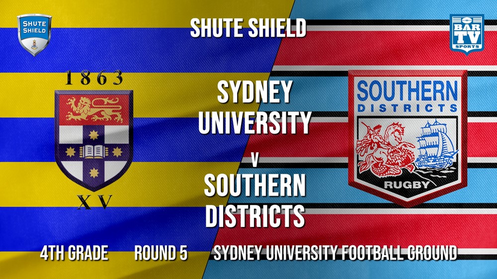 Shute Shield Round 5 - 4th Grade - Sydney University v Southern Districts Minigame Slate Image